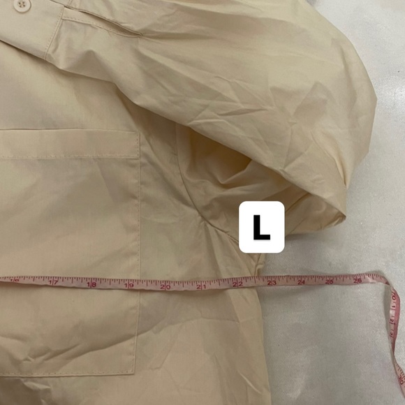 NEW 3pcs set beige womens shirt top shorts button down M;L casual - Picture 12 of 16